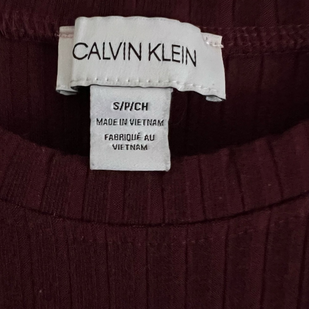 Calvin Klein Deep Red Ribbed Dress - Picture 2 of 3